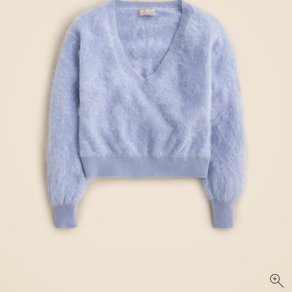 J.Crew Brushed Cashmere V-Neck Blue